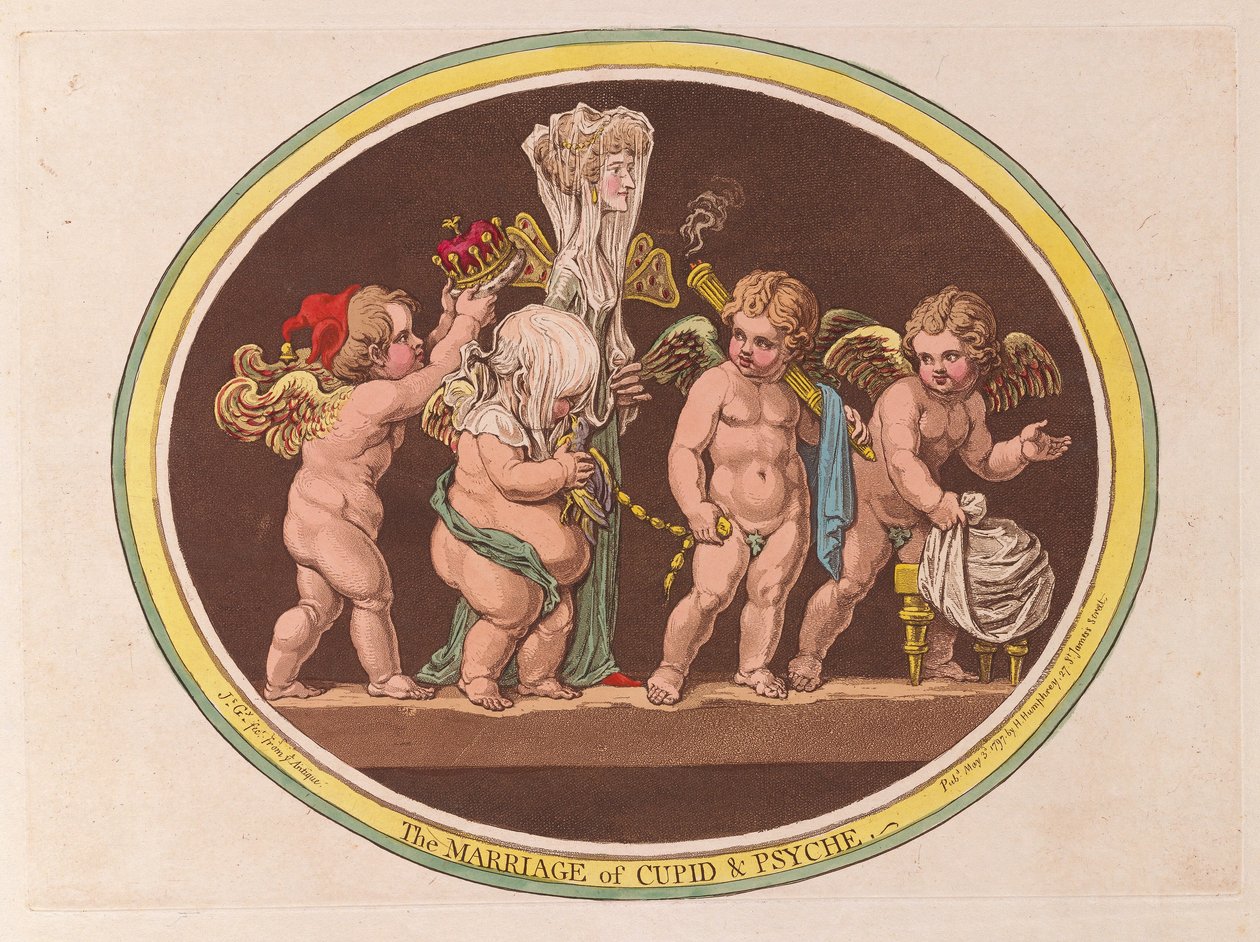El matrimonio de Cupido y Psique, pub. 1797 de James Gillray