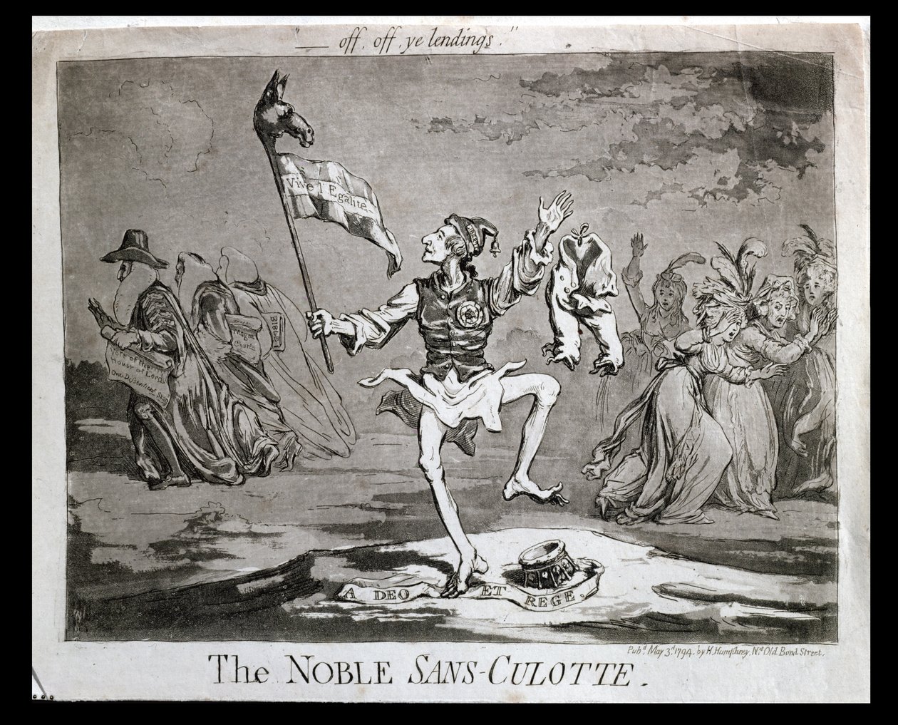 El Noble Sans-Culotte, publicado por Hannah Humphrey en 1794 de James Gillray
