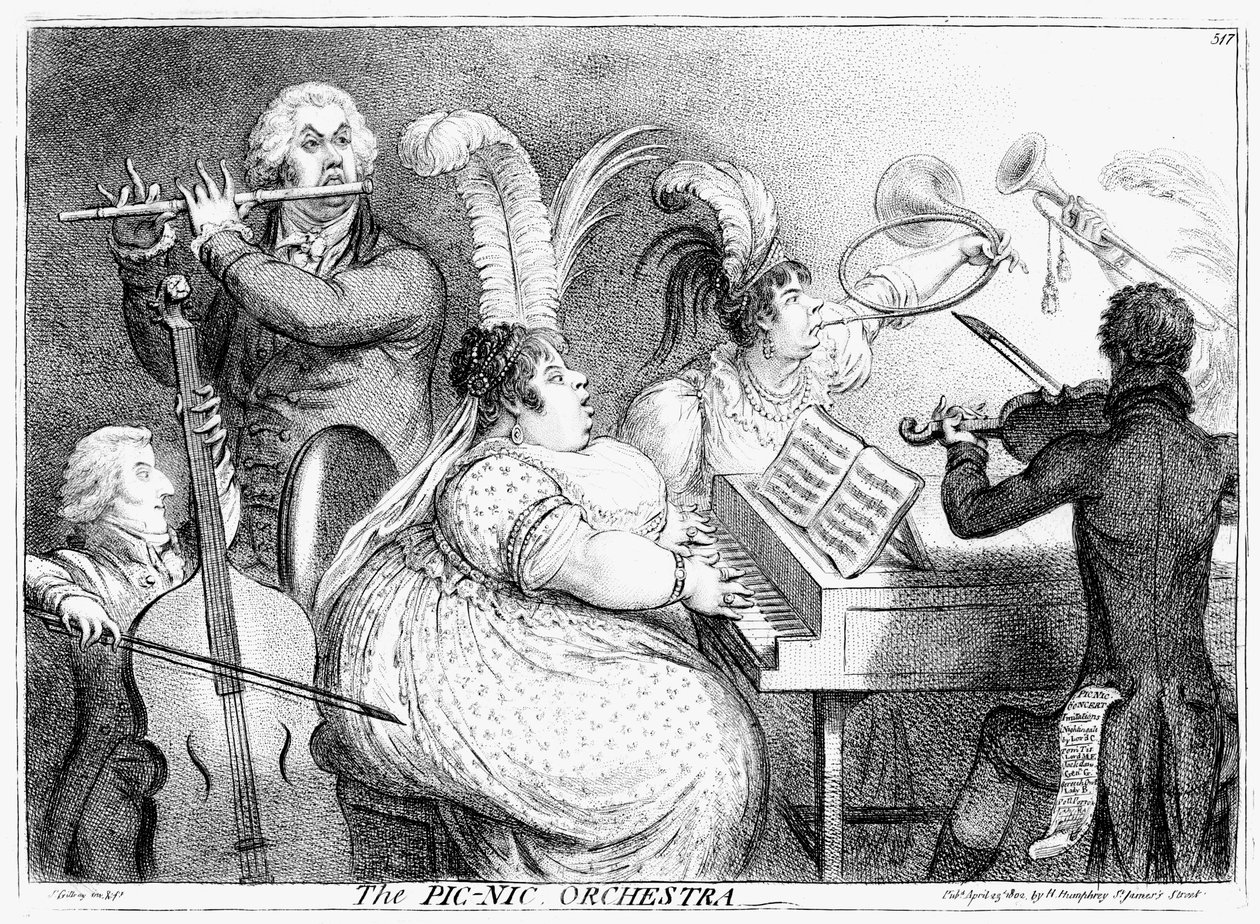 La orquesta de picnic, James Gilray, 1802 de James Gillray