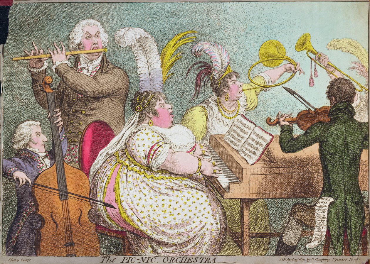 La Orquesta Pic-Nic, pub. por Hannah Humphrey, 1802 de James Gillray