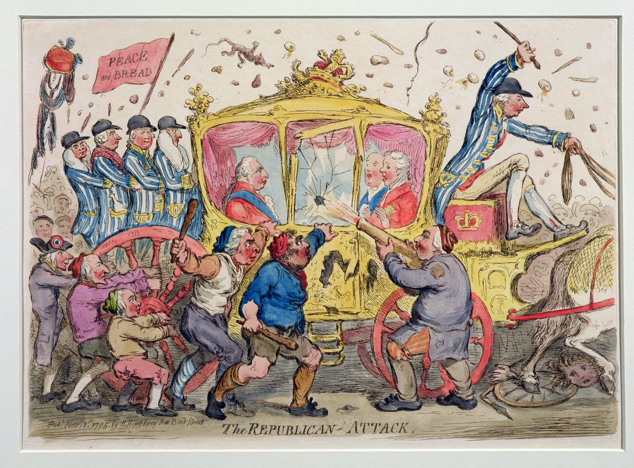 El Ataque Republicano, publicado por Hannah Humphrey en 1795 de James Gillray