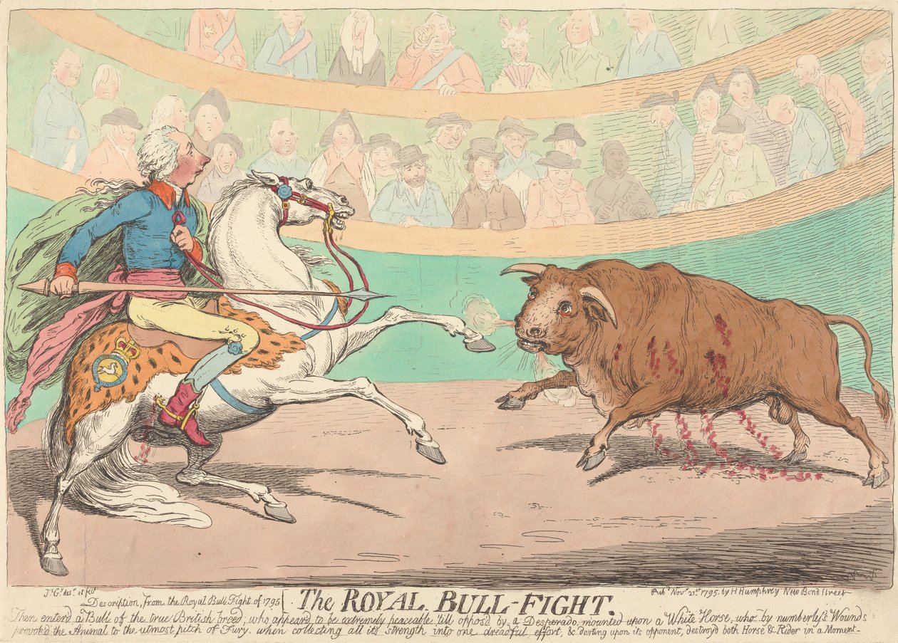 Der königliche Stierkampf de James Gillray
