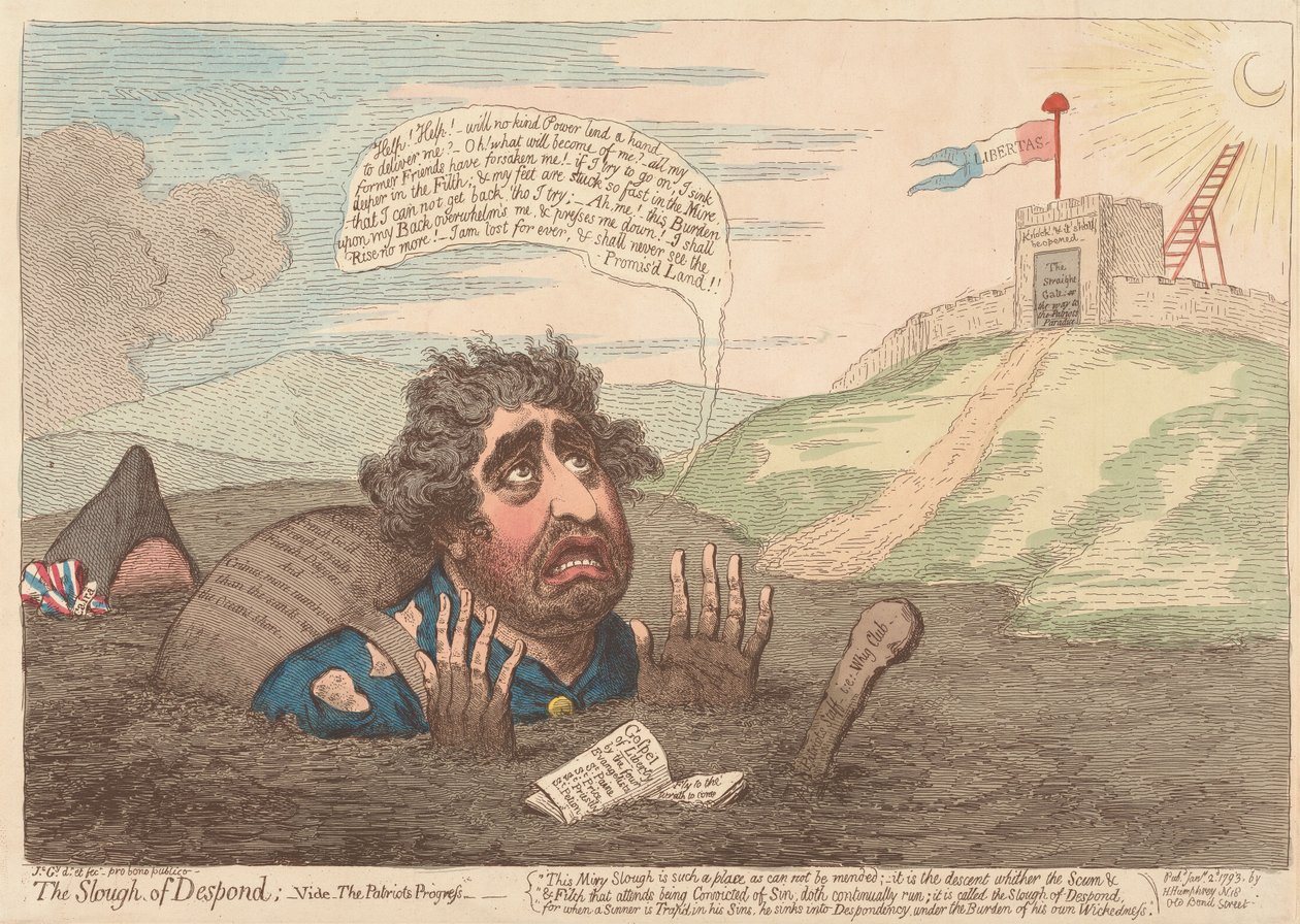 El Pantano del Desánimo----; Véase: «El progreso de los patriotas» de James Gillray
