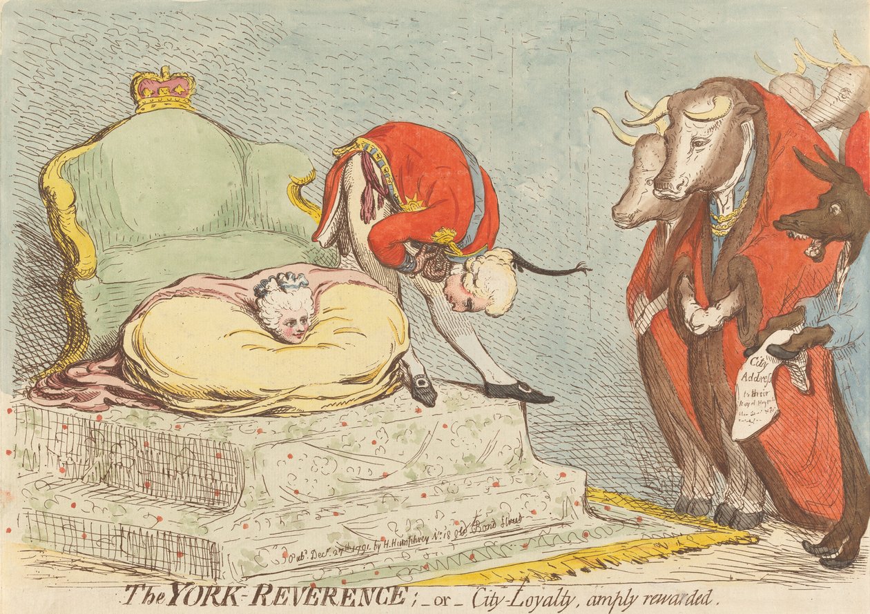 El respeto de York; —o— La lealtad de la ciudad, ampliamente recompensada de James Gillray