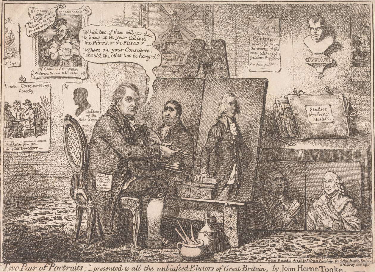 «Dos pares de retratos»; dedicado a todos los electores imparciales de Gran Bretaña de James Gillray