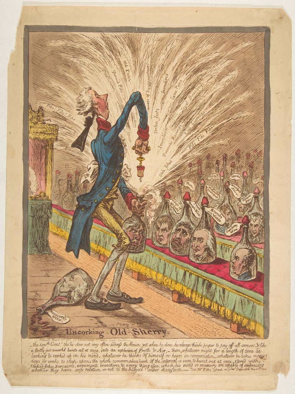 Descorchando viejo jerez de James Gillray