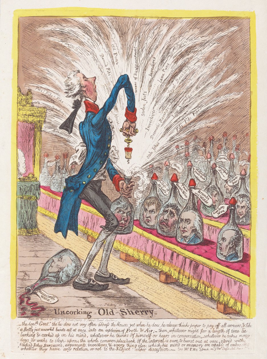 Descorchando el viejo jerez de James Gillray