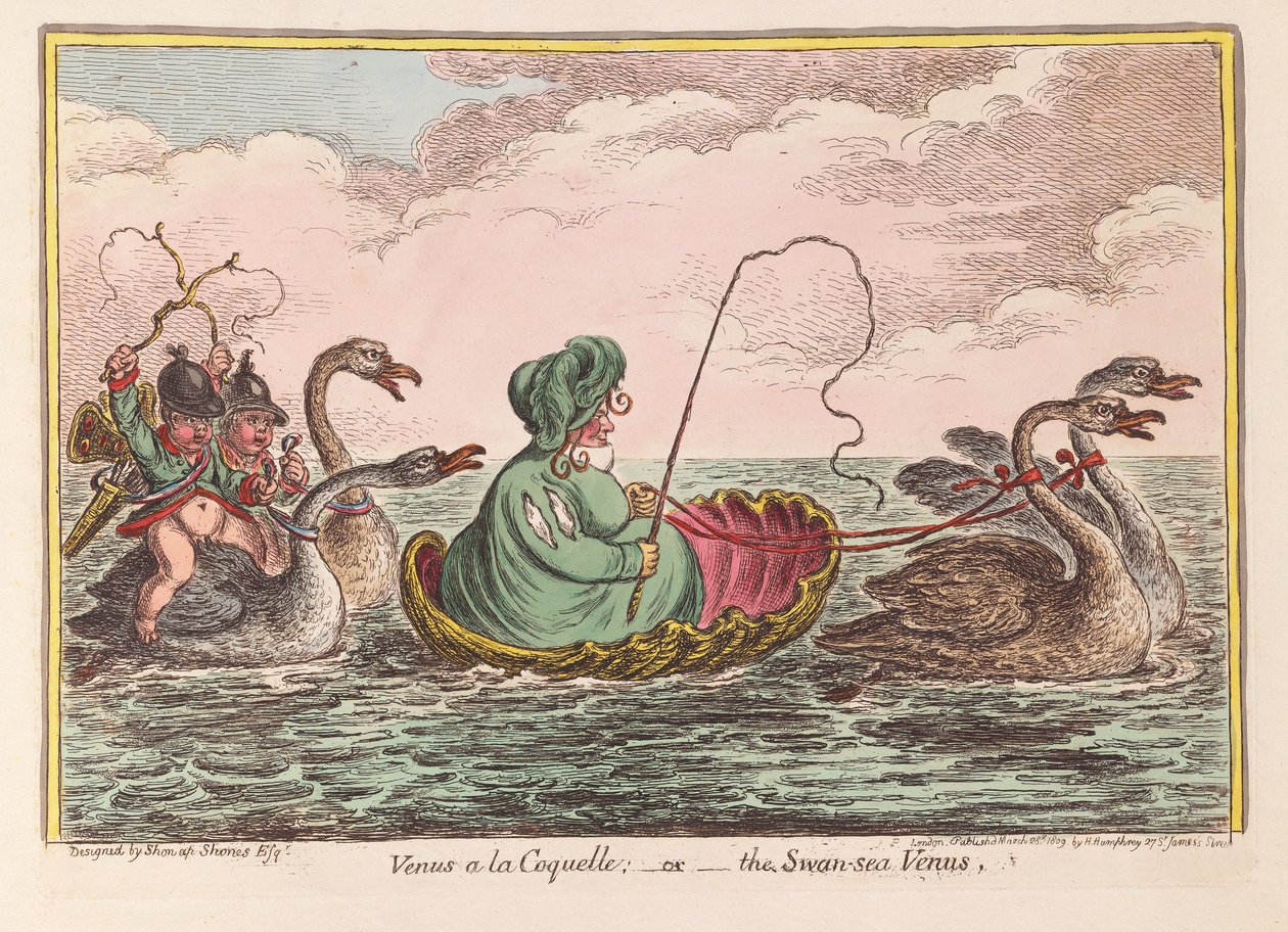 Venus a la Coquelle; o la Venus de Swan-sea, pub. 1809 de James Gillray