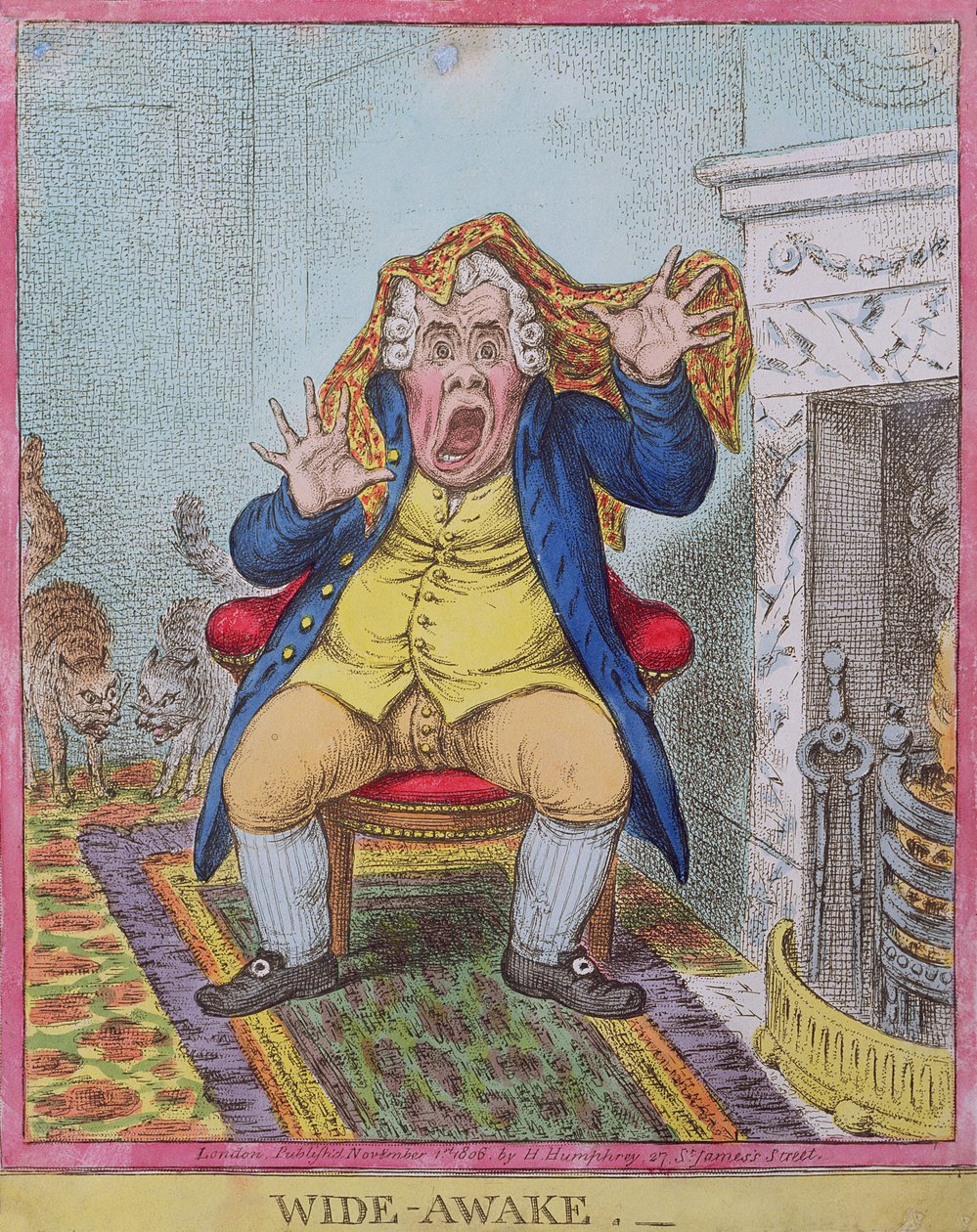 Despierto, publicado por Hannah Humphrey en 1806 de James Gillray