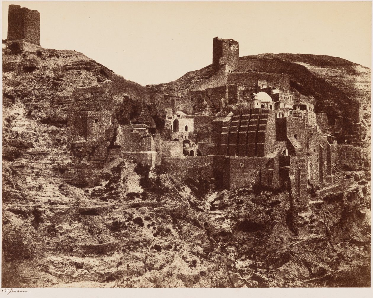 Monasterio de Mar Saba,c. 1855 (foto) de James Graham
