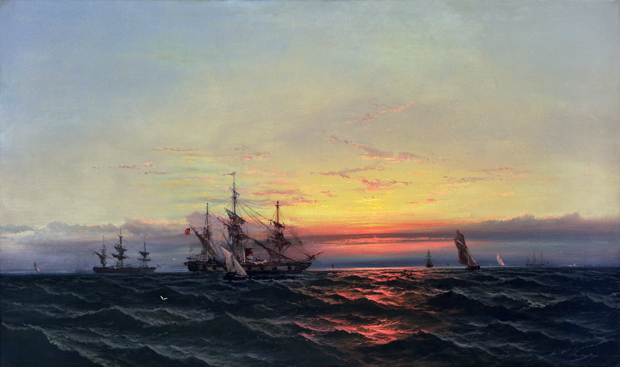 De la vela al vapor (óleo sobre lienzo) de James Hamilton