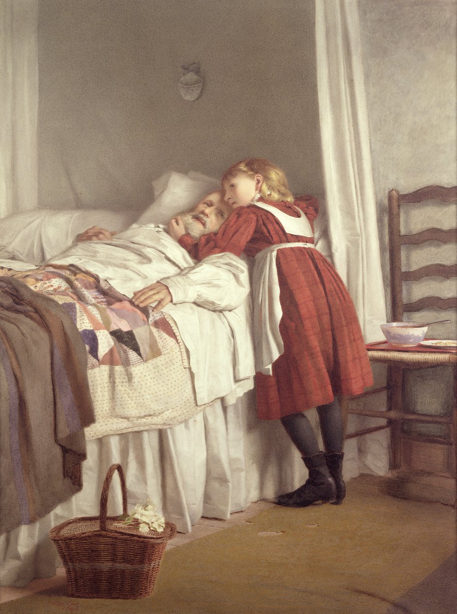 La pequeña enfermera del abuelo de James Hayllar