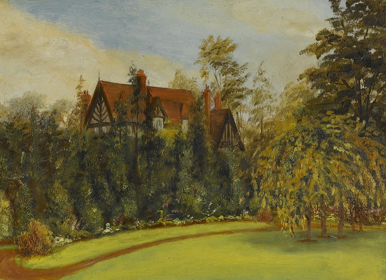 Broadwater desde el jardín, principios del siglo XX (óleo sobre tabla) de James Henry Bambrick