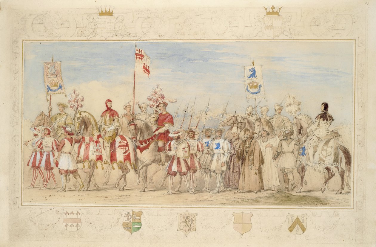 William Earl of Craven, Knight of the Griffin y Henry de la Poer Beresford, marqués de Waterford, Knight of the Dragon, 1839 de James Henry Nixon