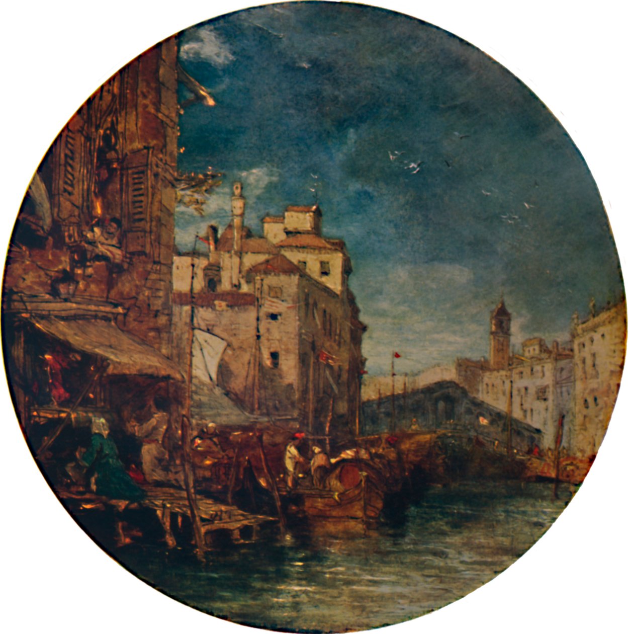 Vista del Gran Canal, Venecia, con el Rialto a lo lejos, c. 1850 de James Holland