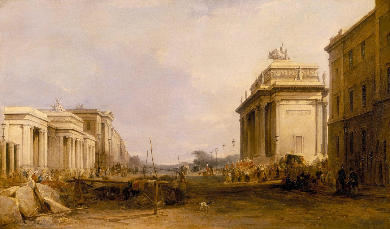 Hyde Park Corner y Constitution Arch, c1833 de James Holland