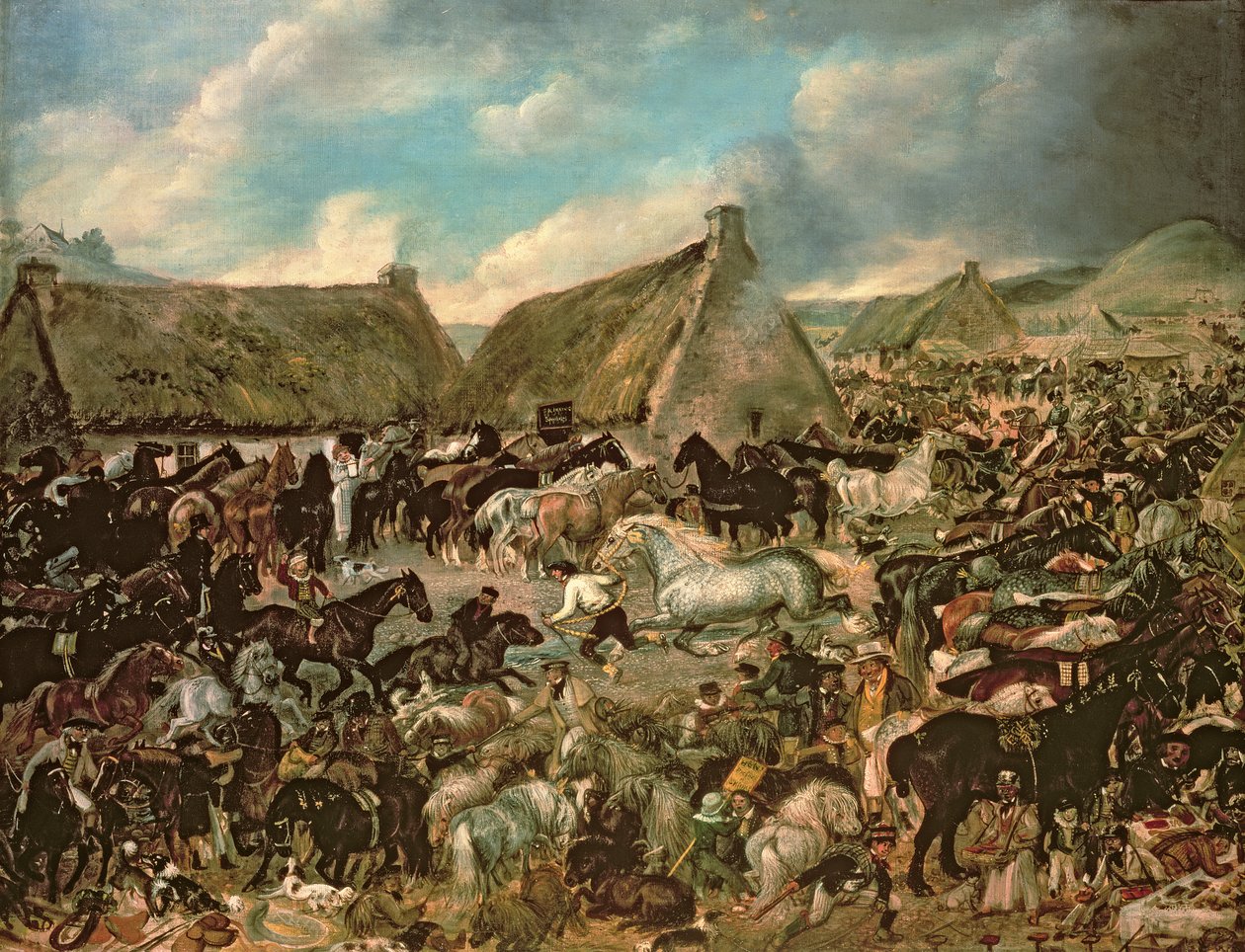 Caballos en la feria de Skirling de James Howe