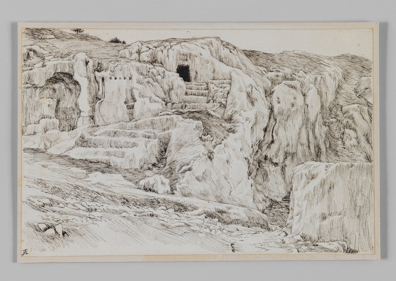 Tumbas antiguas, Valle de Hinnom, ilustración de La Vida de Nuestro Señor Jesucristo de James Jacques Joseph Tissot