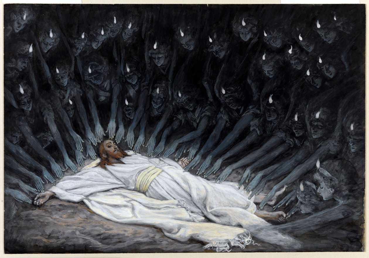 Ángeles vinieron y le ministraron, ilustración de La Vida de Cristo, c.1886-94 de James Jacques Joseph Tissot