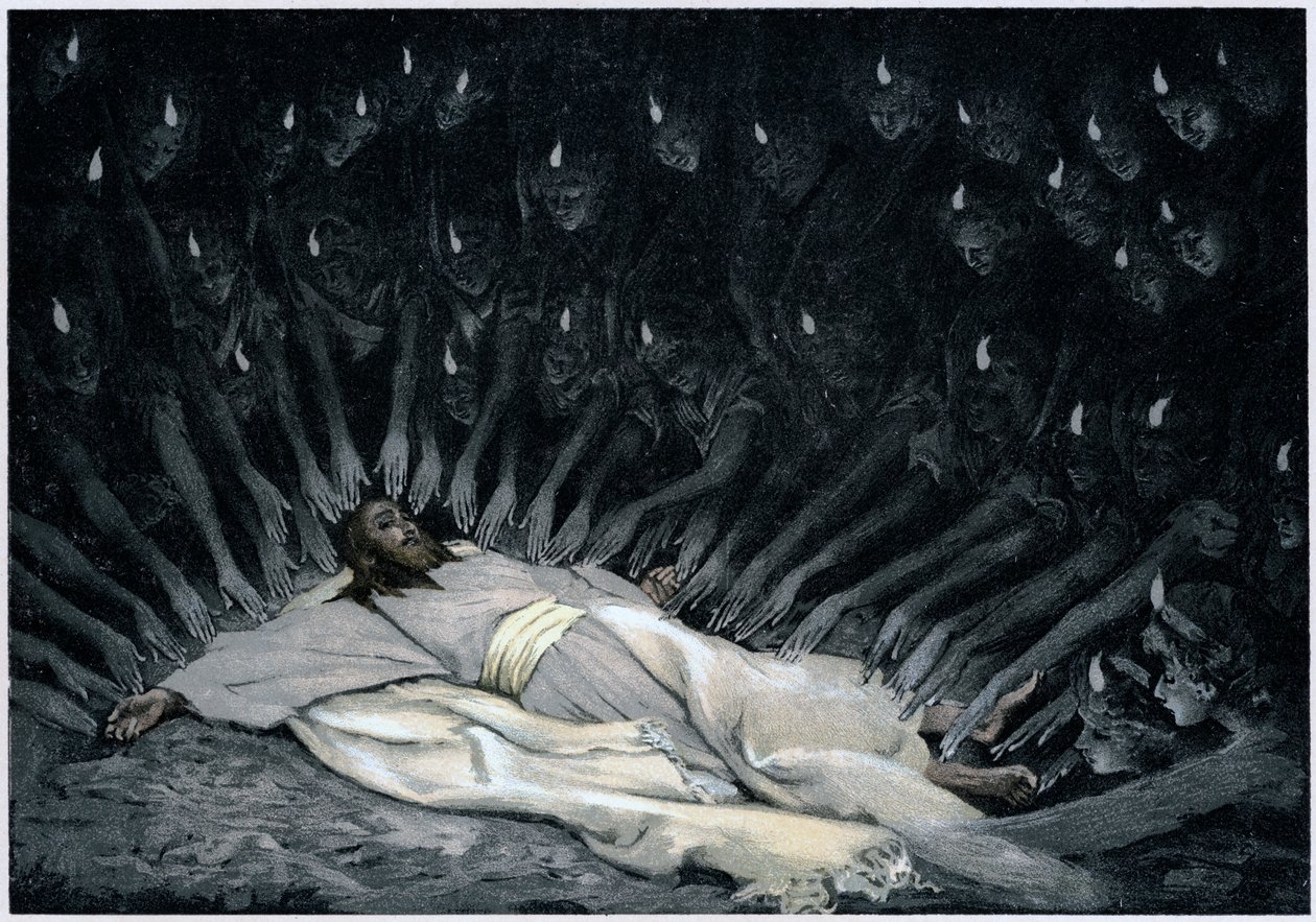 Ángeles ministrando a Jesús después de que el Diablo lo dejó, 1897 de James Jacques Joseph Tissot