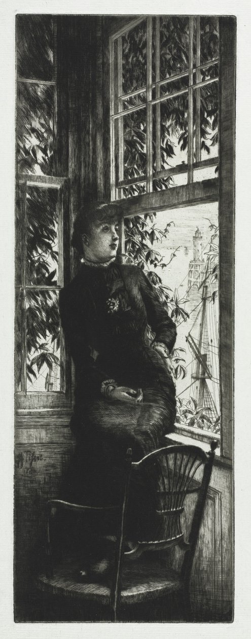 En la orilla del mar, 1880 de James Jacques Joseph Tissot