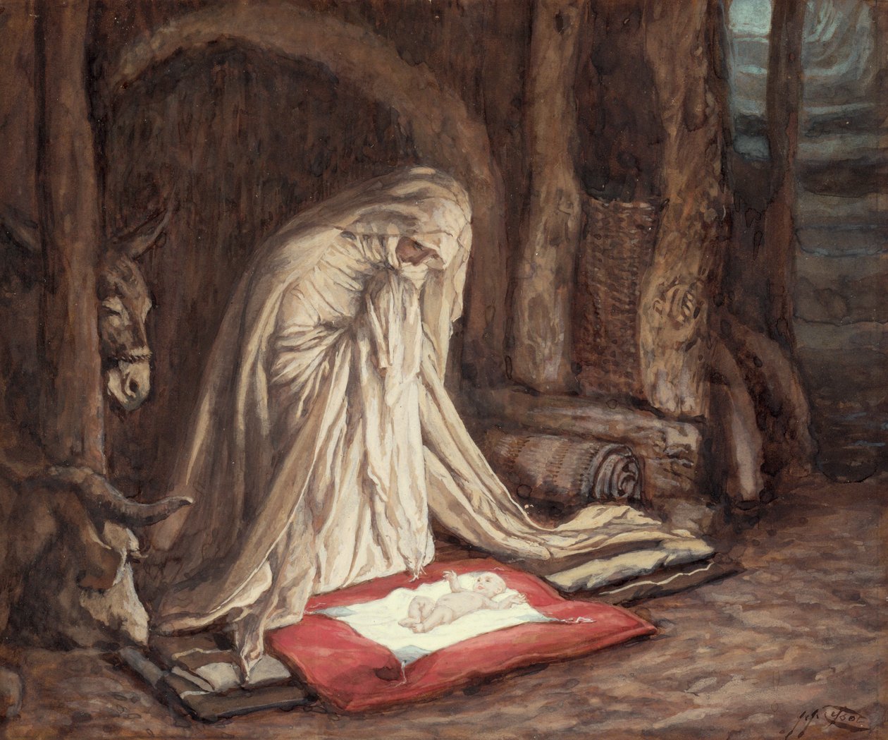 Nacimiento de Nuestro Señor Jesucristo, ilustración para La Vida de Cristo, c.1886-94 de James Jacques Joseph Tissot