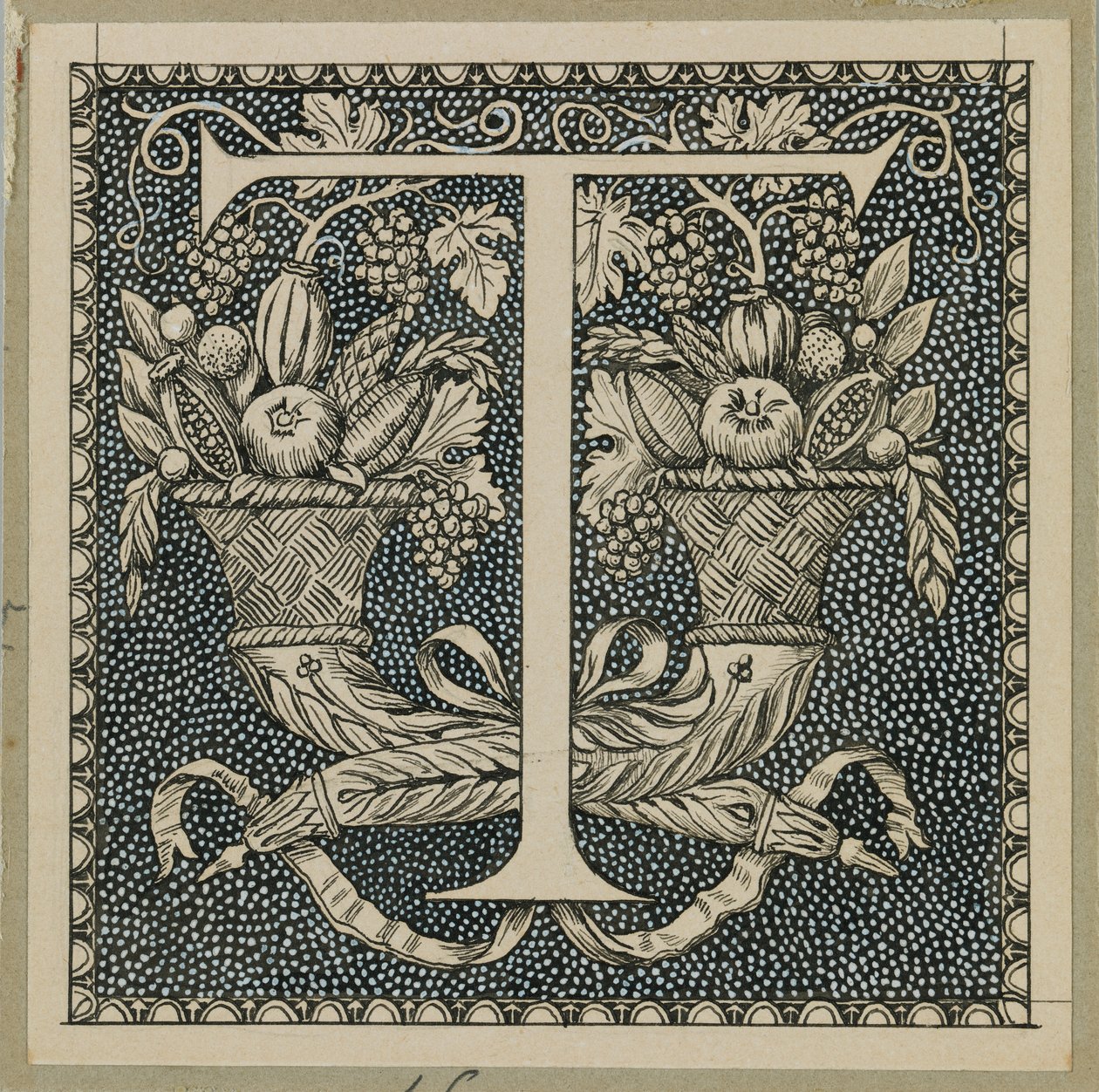 Letra capital T, ilustración de La vida de Nuestro Señor Jesucristo de James Jacques Joseph Tissot