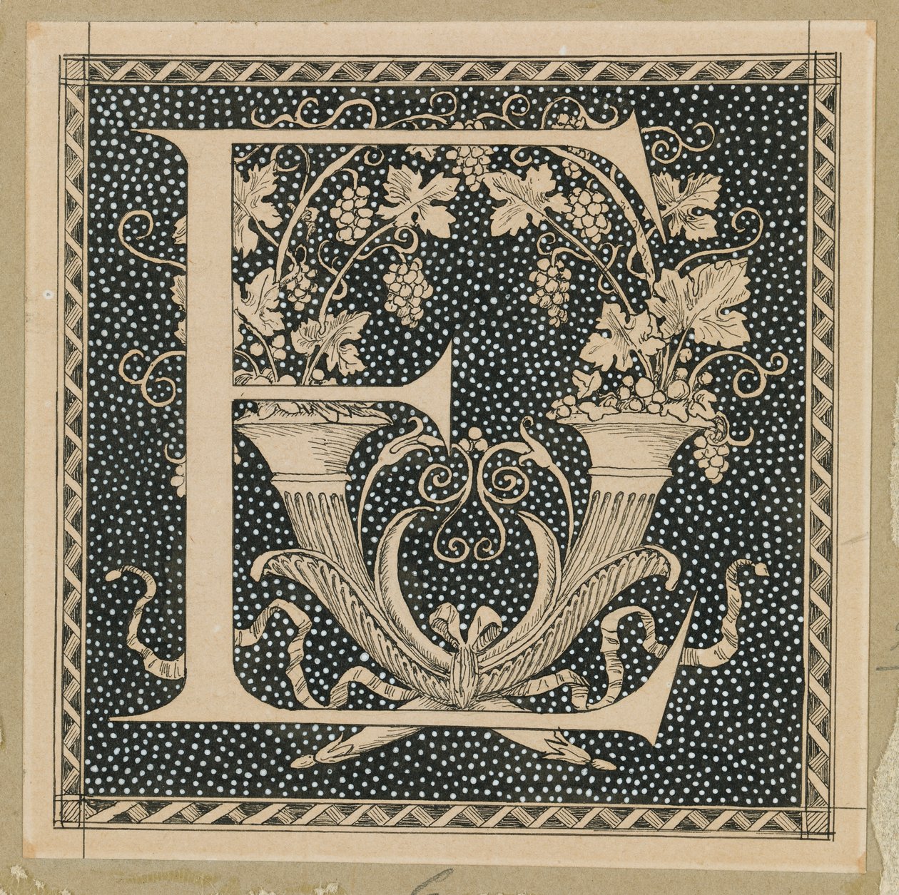 Letra capital E, ilustración de La vida de Nuestro Señor Jesucristo de James Jacques Joseph Tissot