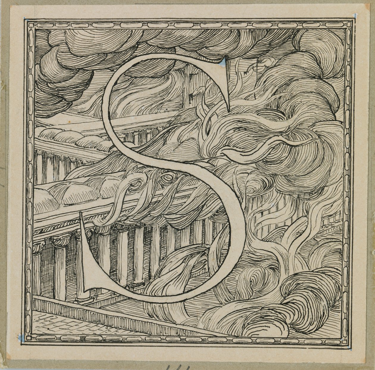 Letra capital S, ilustración de La vida de Nuestro Señor Jesucristo de James Jacques Joseph Tissot