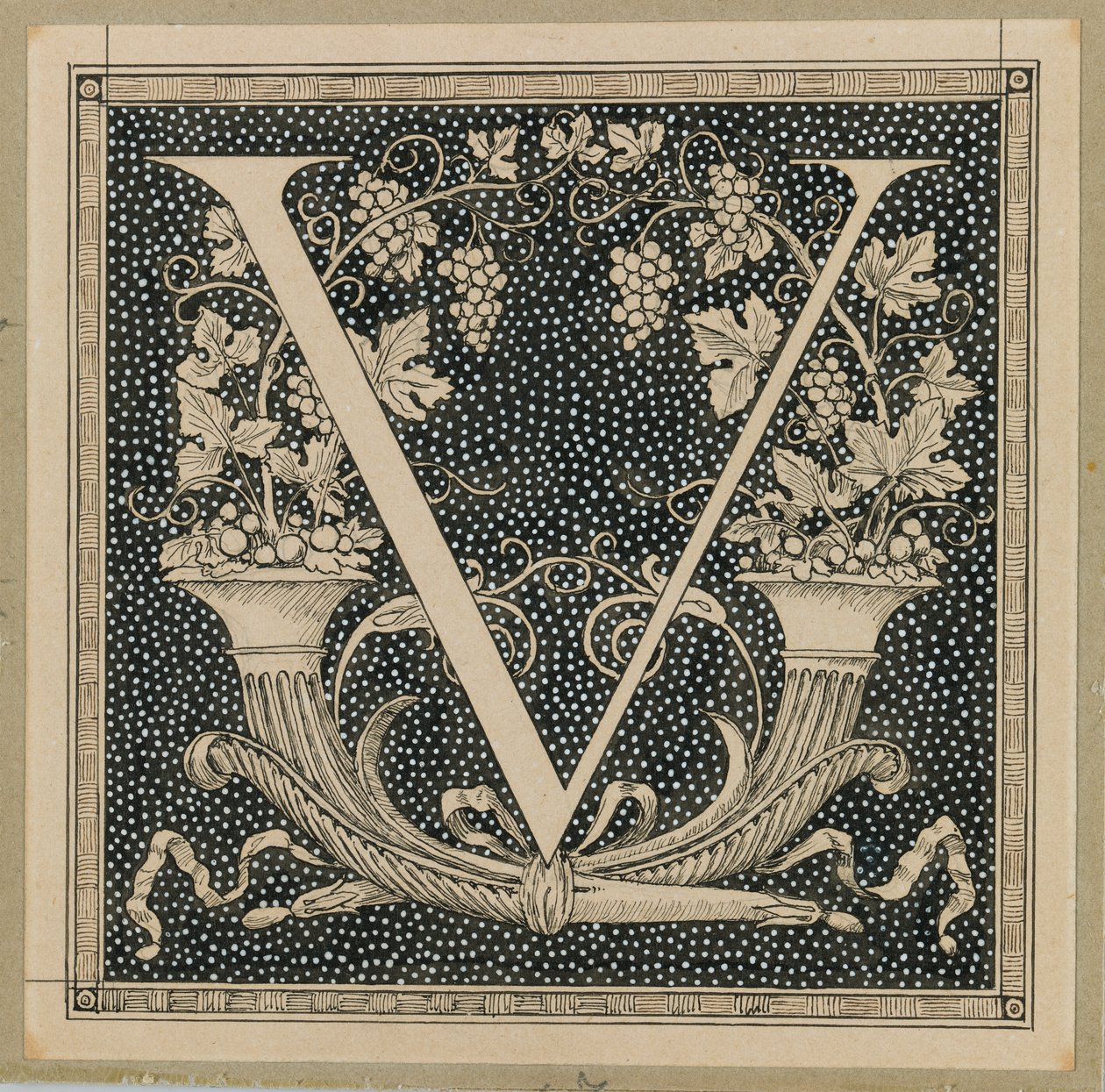 Letra capital V, ilustración de La vida de Nuestro Señor Jesucristo de James Jacques Joseph Tissot