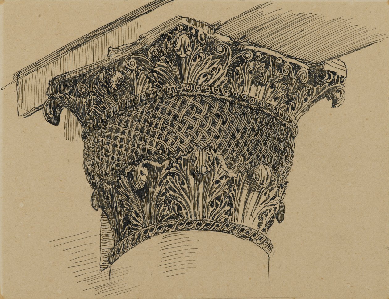 Capitel de la Mezquita de El-Aksa, ilustración de La vida de Nuestro Señor Jesucristo, 1886-94 de James Jacques Joseph Tissot