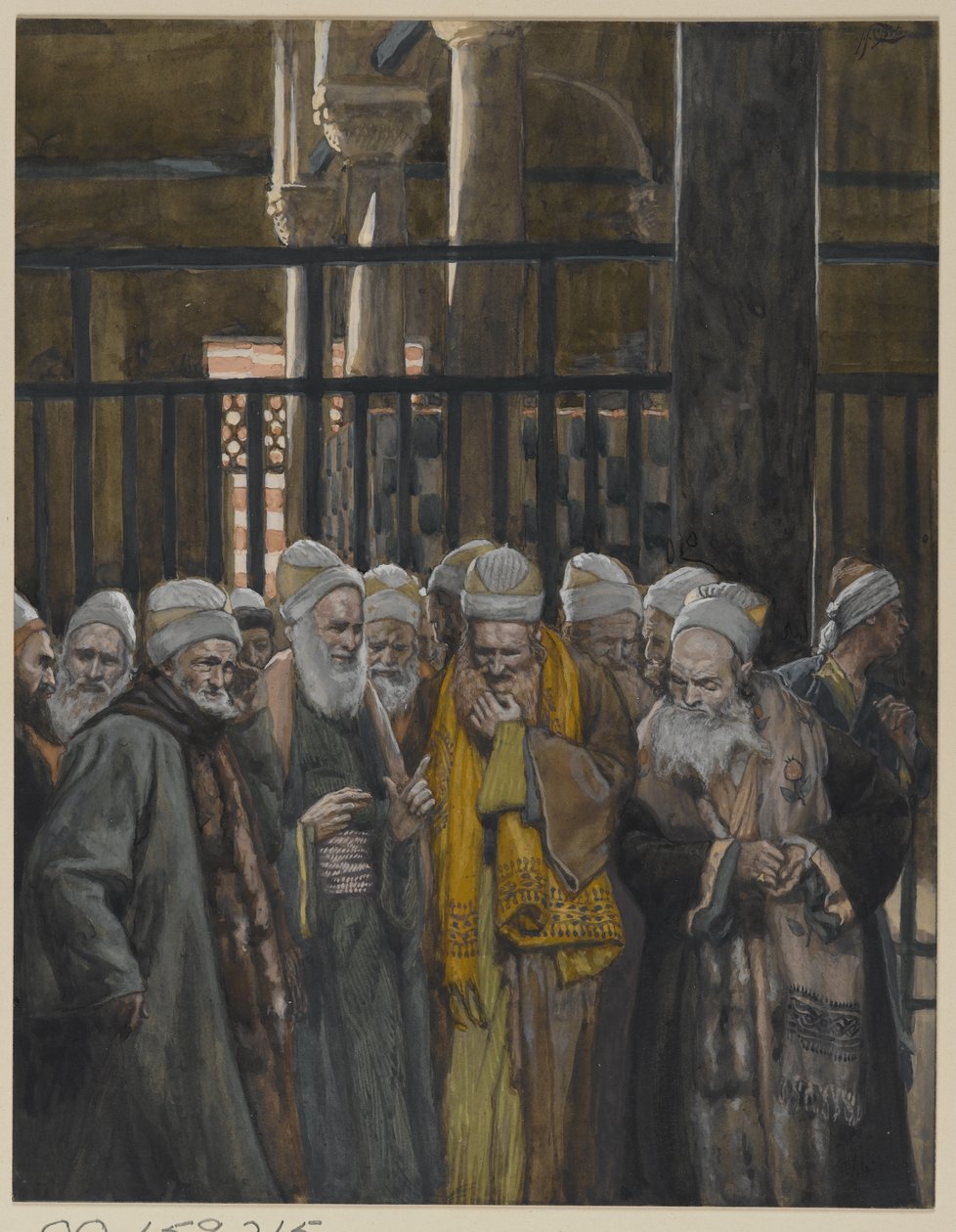 Conspiración de los judíos, ilustración de La vida de Nuestro Señor Jesucristo, 1886-94 de James Jacques Joseph Tissot