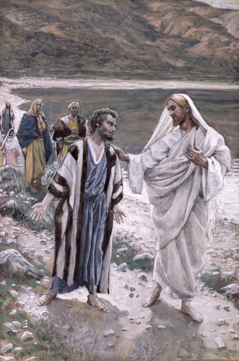 Apacienta mis corderos, ilustración de La vida de Cristo de James Jacques Joseph Tissot