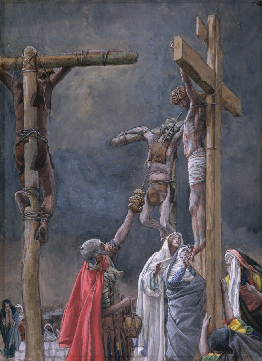 Tengo sed. El vinagre dado a Jesús, ilustración de La vida de Cristo de James Jacques Joseph Tissot