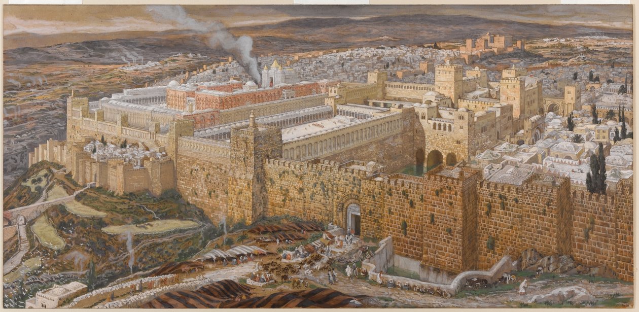Jerusalén y el Templo de Herodes en la época de Nuestro Señor, ilustración de La Vida de Cristo, c.1886-94 de James Jacques Joseph Tissot