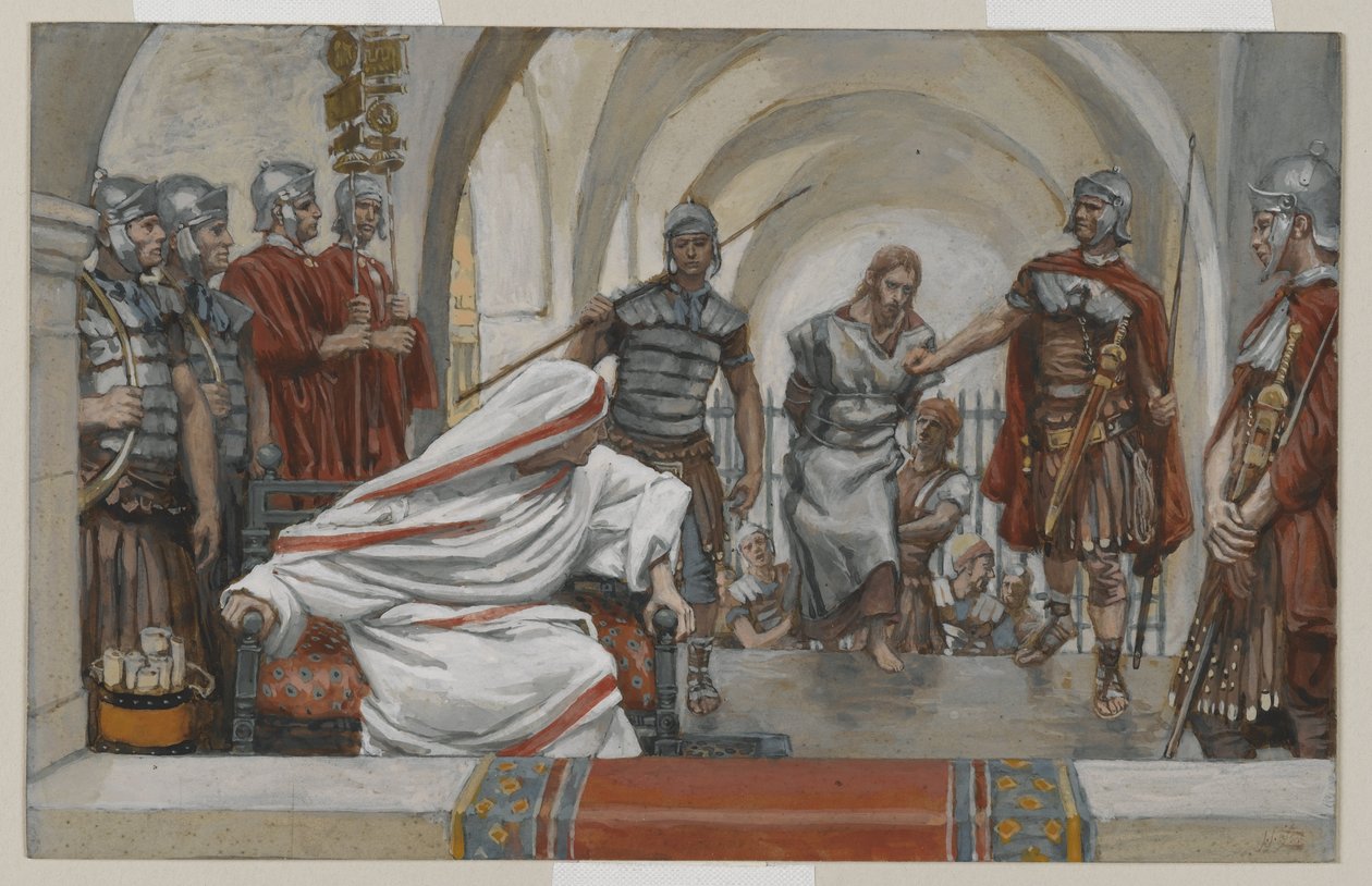 Jesús llevado de Herodes a Pilato, ilustración de La vida de Nuestro Señor Jesucristo, 1886-94 de James Jacques Joseph Tissot