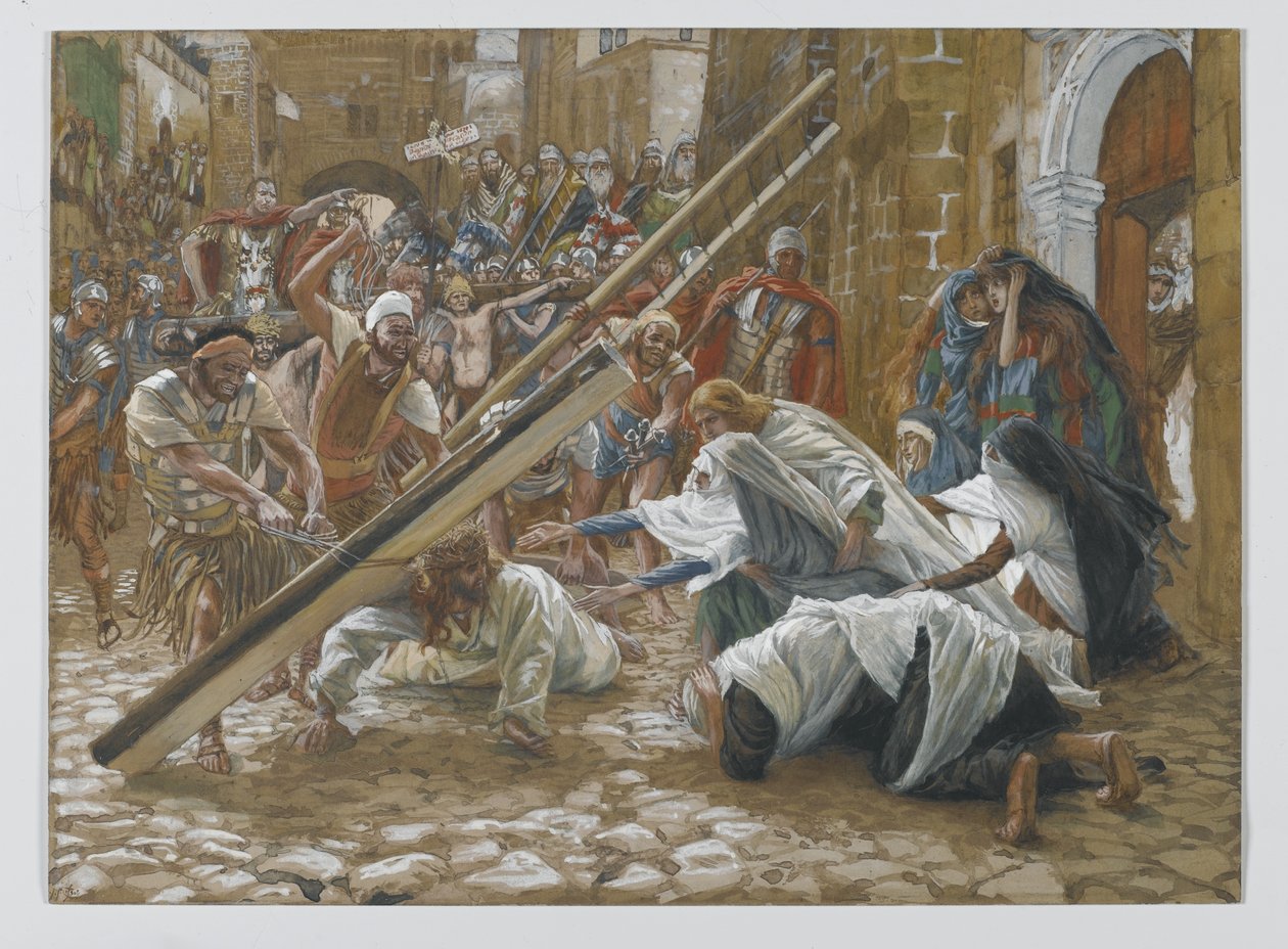Jesús se encuentra con su madre, ilustración de La vida de Nuestro Señor Jesucristo, 1886-94 de James Jacques Joseph Tissot