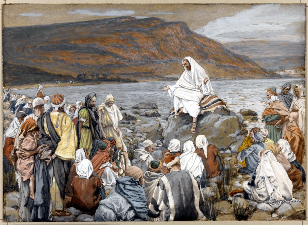 Jesús enseña a la gente junto al mar, ilustración para La vida de Cristo, c.1886-96 de James Jacques Joseph Tissot