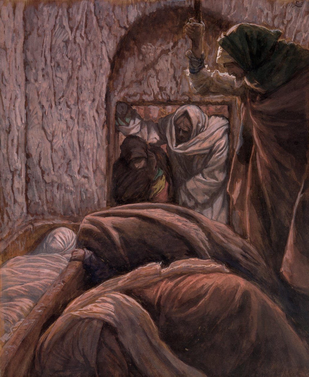 Jesús en la tumba, ilustración de La vida de Cristo de James Jacques Joseph Tissot