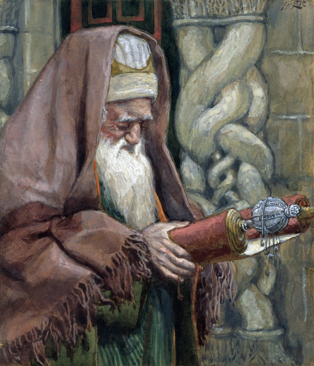 Simeón, ilustración para La Vida de Cristo, c.1886-94 de James Jacques Joseph Tissot