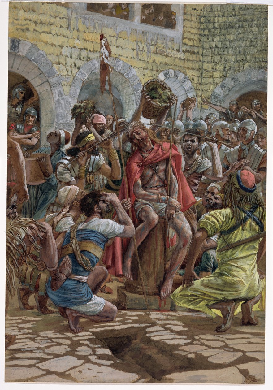 La corona de espinas, ilustración para "La vida de Cristo", c.1886-94 (acuarela y gouache sobre cartón) de James Jacques Joseph Tissot