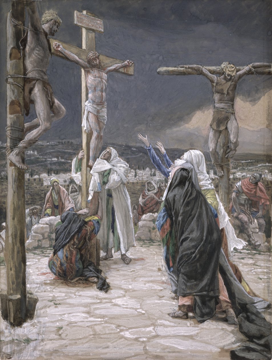 La muerte de Jesús, ilustración de La vida de Cristo de James Jacques Joseph Tissot