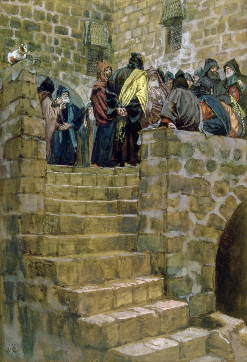 El mal consejo de Caifás, ilustración para La Vida de Cristo, c.1886-96 de James Jacques Joseph Tissot