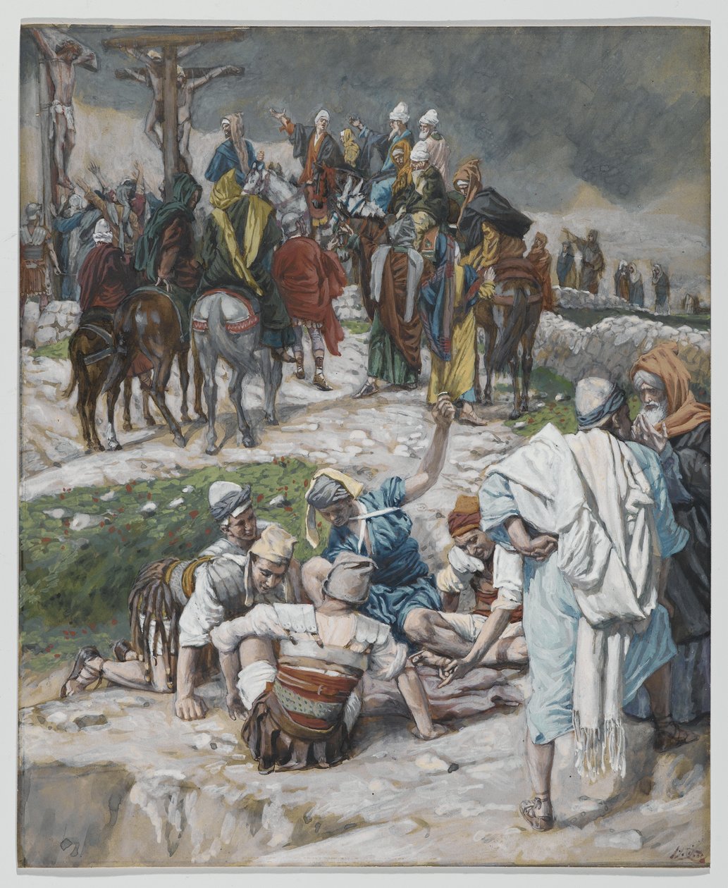 Las vestiduras divididas por sorteo, ilustración de La vida de nuestro Señor Jesucristo, 1886-94 de James Jacques Joseph Tissot
