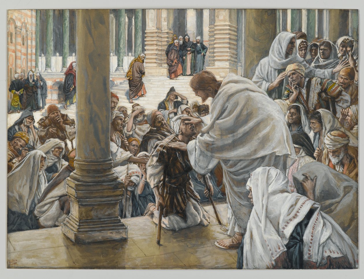 La curación del cojo en el templo, ilustración de La Vida de Cristo, c.1886-94 de James Jacques Joseph Tissot