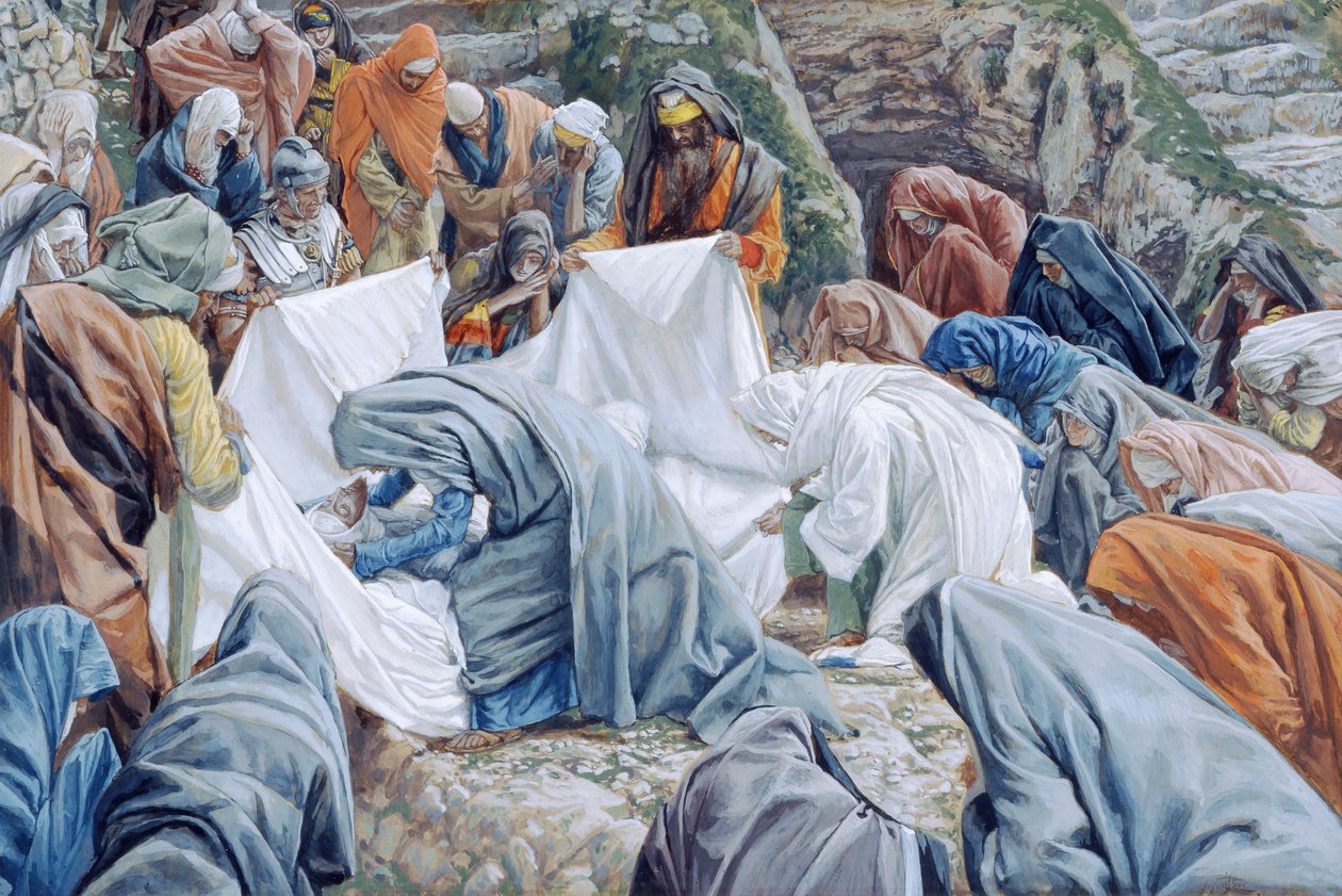 La Virgen Santa Besa el Rostro de Cristo antes de ser Envuelto en la Sábana, ilustración para La Vida de Cristo, c.1886-94 de James Jacques Joseph Tissot