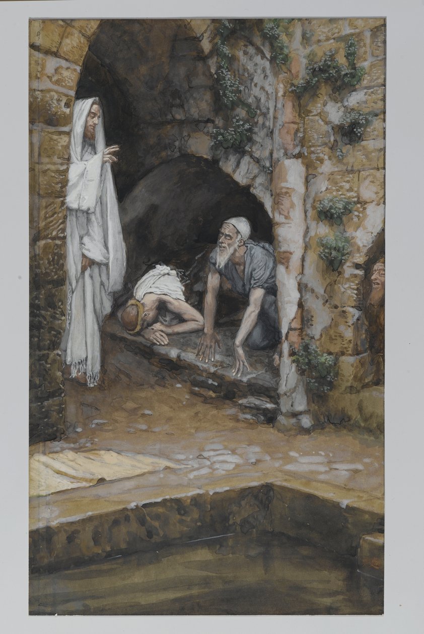 El hombre con una enfermedad, ilustración de La vida de nuestro Señor Jesucristo de James Jacques Joseph Tissot
