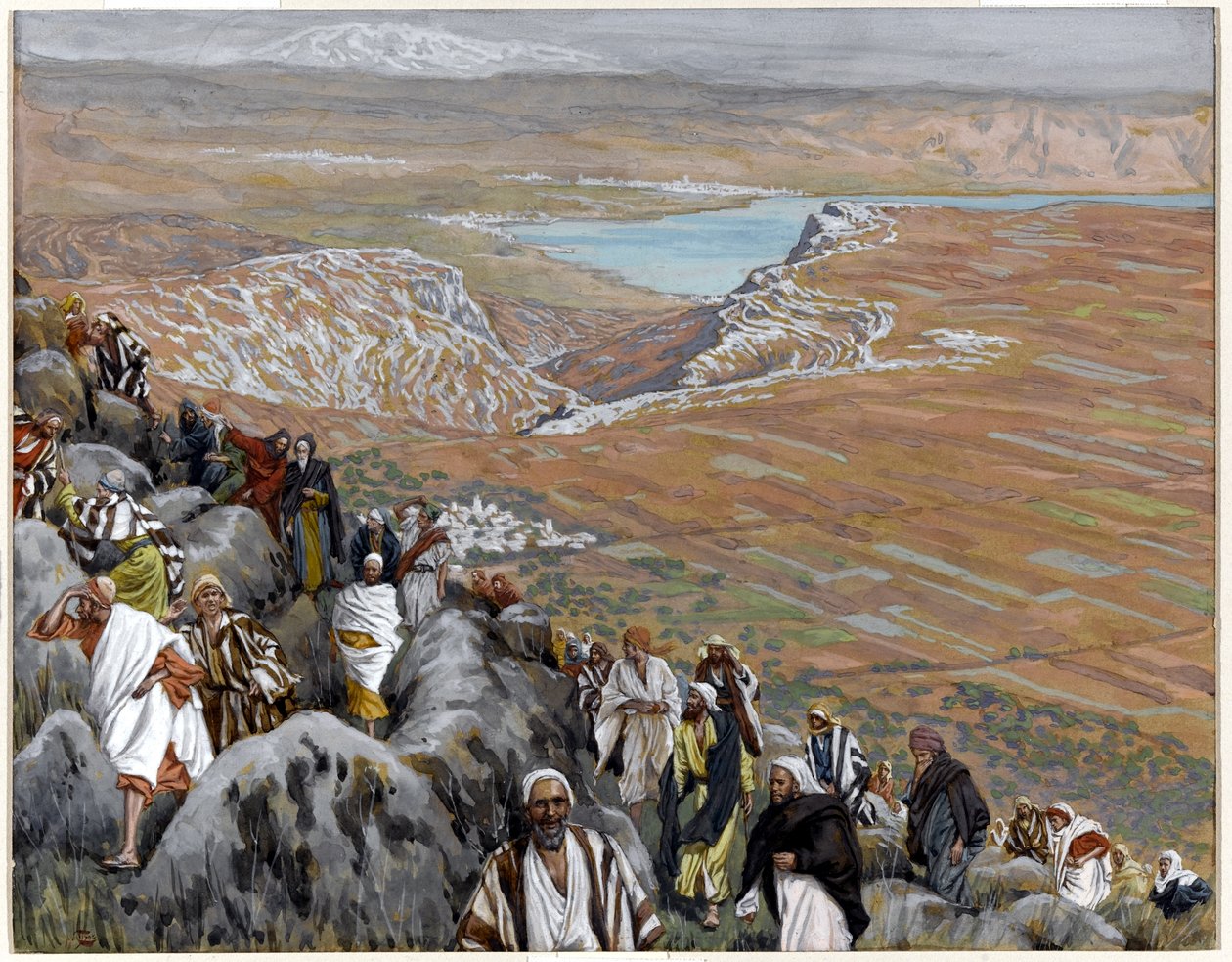El pueblo busca a Cristo para hacerlo rey, ilustración para La vida de Cristo, c.1886-94 de James Jacques Joseph Tissot