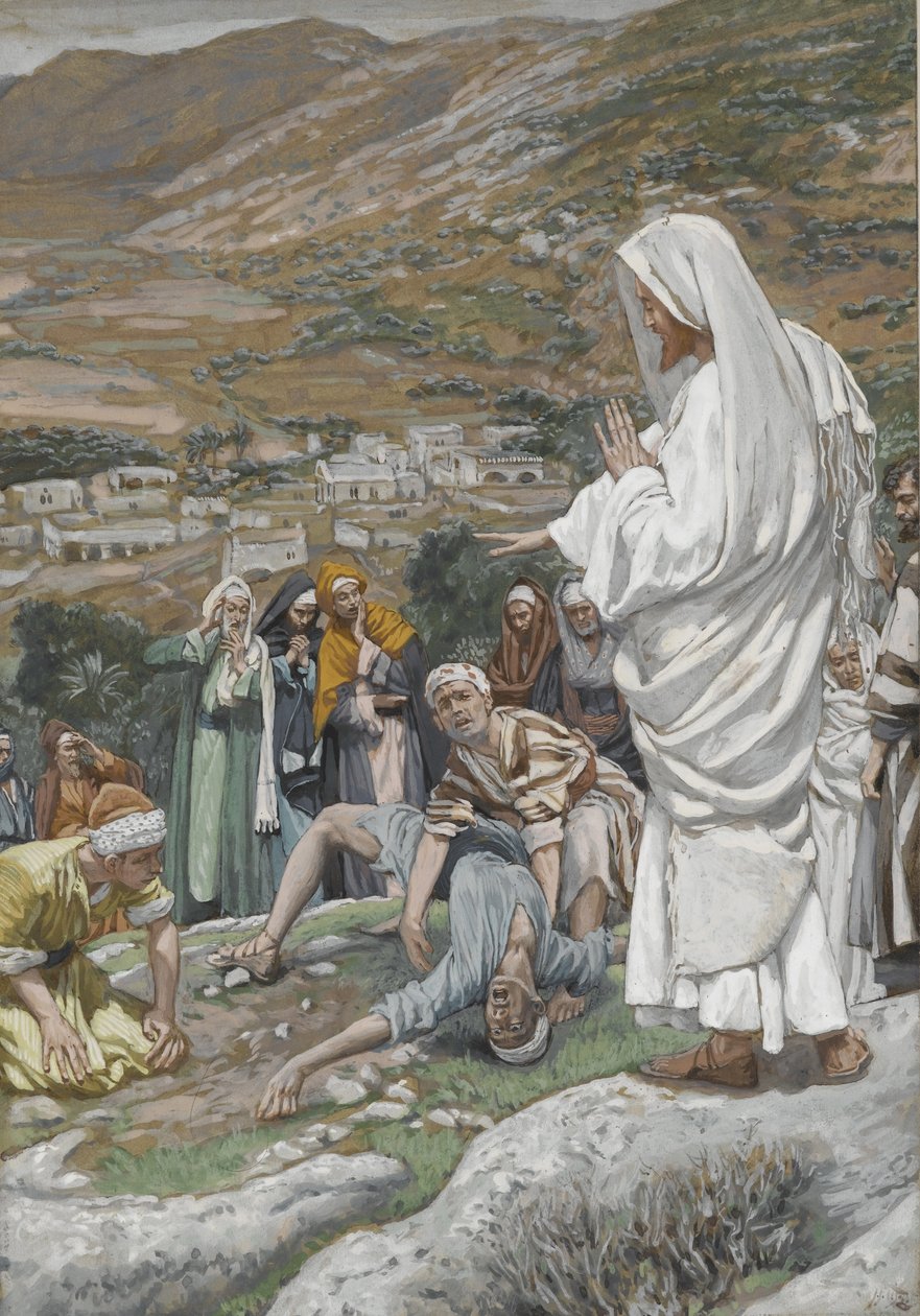 El niño poseído al pie del monte Tabor, ilustración de La vida de nuestro Señor Jesucristo, 1886-96 de James Jacques Joseph Tissot