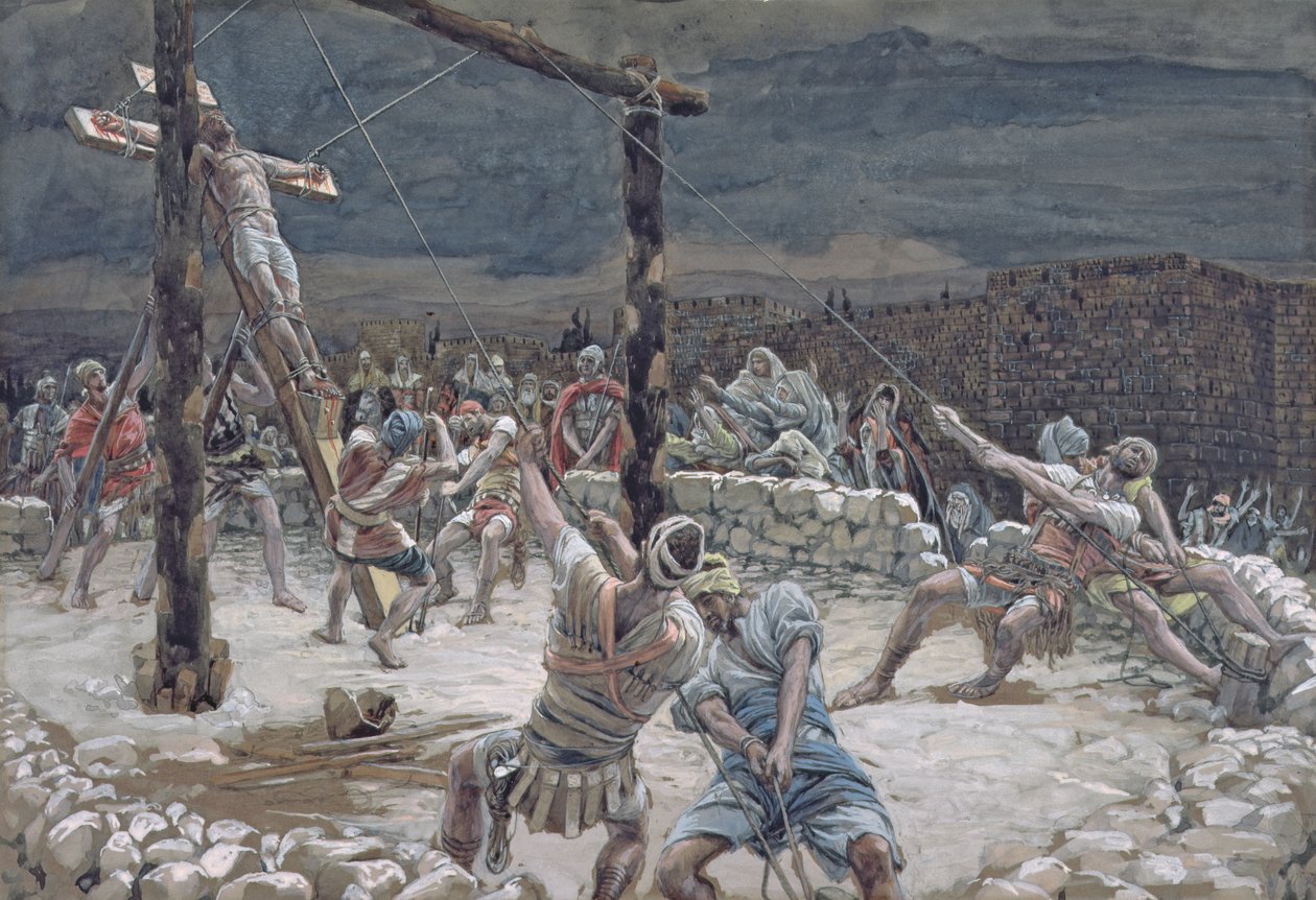 La Elevación de la Cruz, ilustración para La Vida de Cristo, c.1886-94 de James Jacques Joseph Tissot